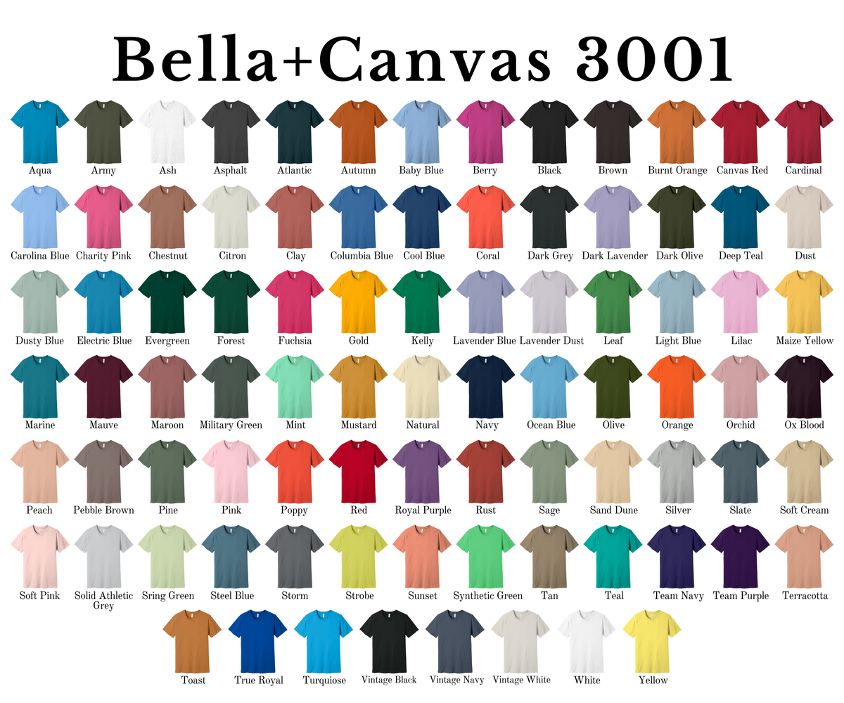 Size & Color Chart – Forty One Threads